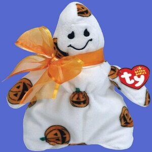 Ty Beanie Baby Ghoulish the Ghost  Stuffed Plush Character